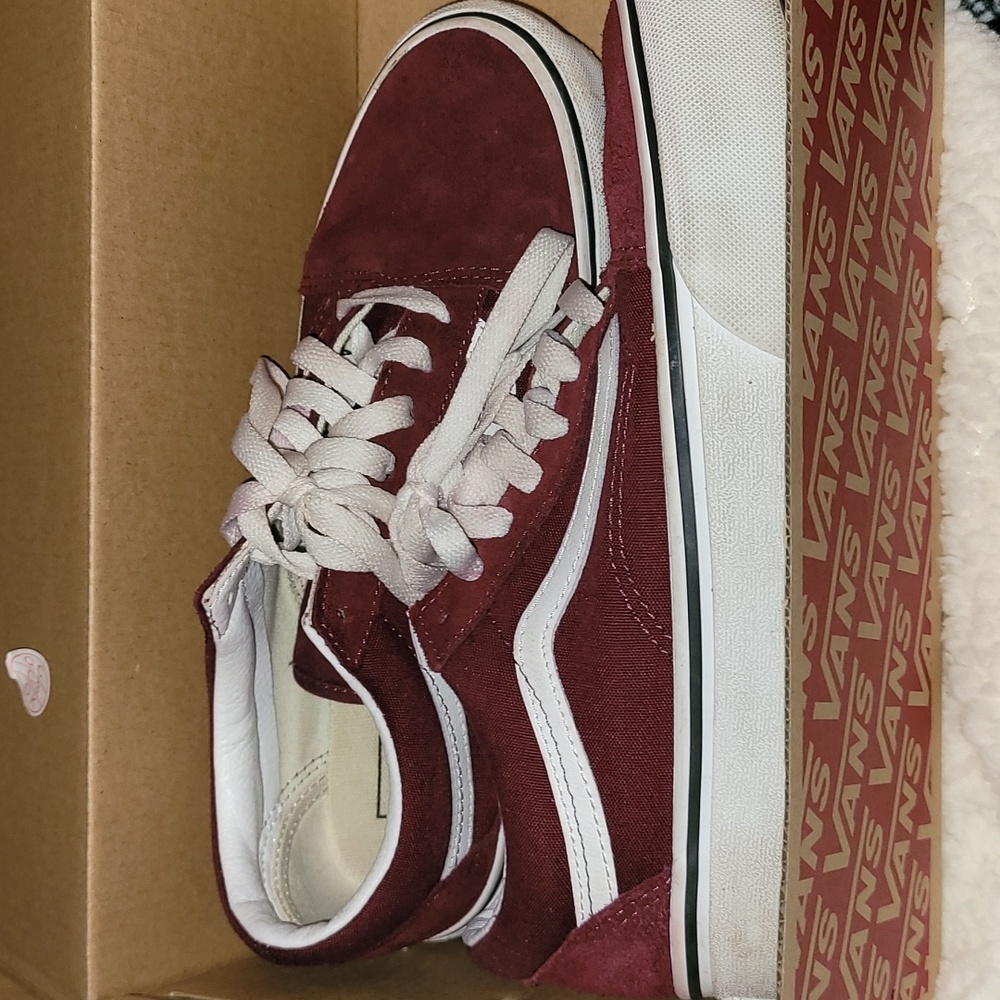Vans Maroon Platform. Size 7.5 - image 1